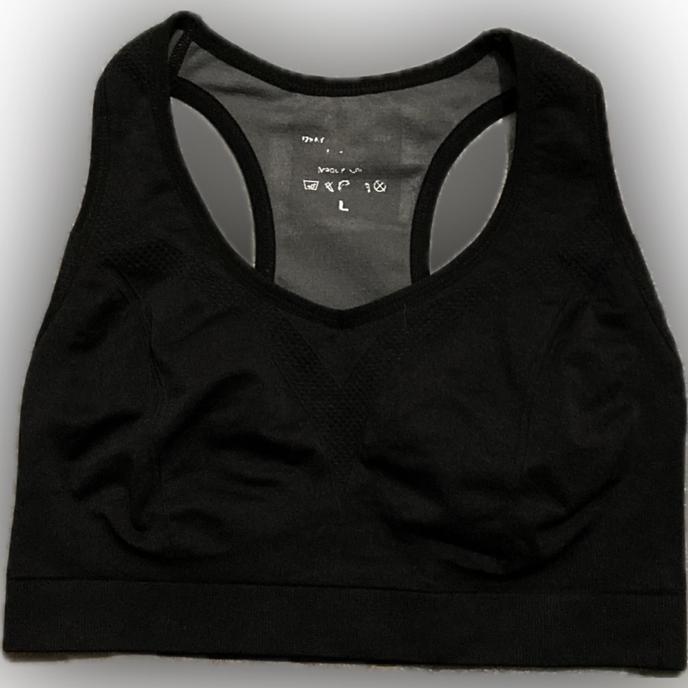 Match Black Racerback Sports Bra Size L